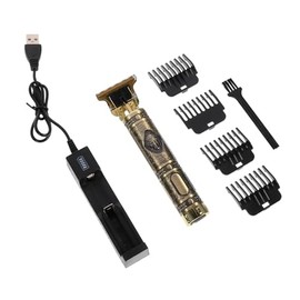MERRYHAPY Vintage Hair Clipper Set for Men Cordless Beard Trimmer with Comfortable Grip Includes Combs Scissors for Household Use for Salon and Home Haircuts