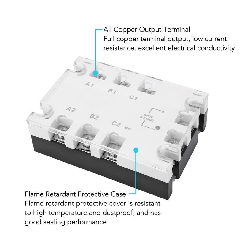 3 Phase Solid State Relay White Noiseless Anti Shock Reliable
