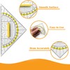WUBAYI Set Square with Handle Transparent 14 cm Protractor for
