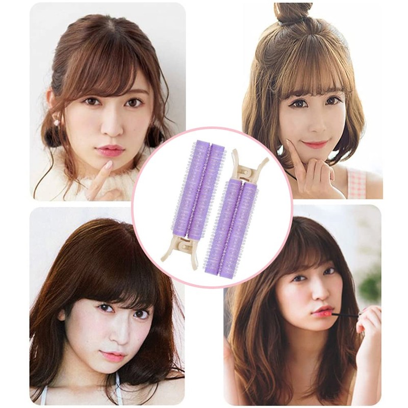 LIKENNY Purple 2 Pieces Magic Curler Hand Winding Curler Oval