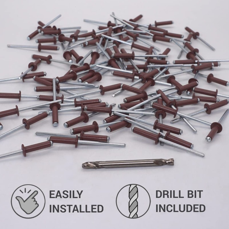 SKIR'CO Pack of 150 blind rivets painted 4.0 x 16