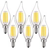 LUXRITE Vintage Candelabra LED Bulb 60W Equivalent, 550 Lumens, 4000K