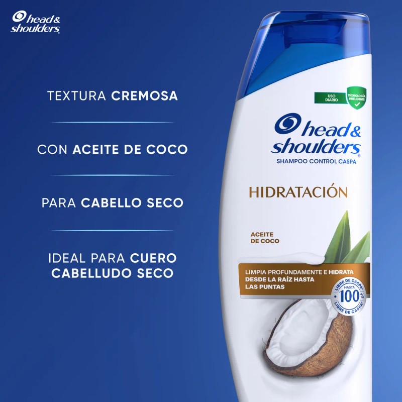 Shampoo Head & Shoulders Hidratación Control Caspa 375 ml