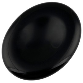 mookaitedecor Obsidian Thumb Stone Crystal Gemstone Massage Stone with Hollow Worry Stone for Healing Reiki Size Approx. 45 x 35 x 8 mm (Pack of 2)