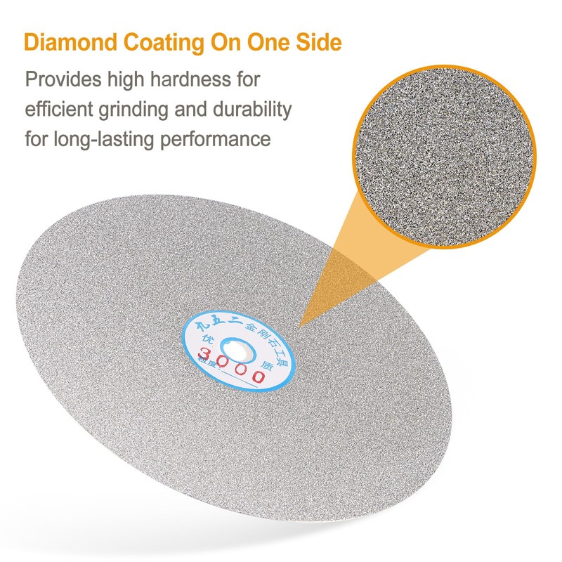 sourcing map Diamond Flat Lap Disc 8" x 1/2" Arbor