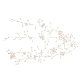 minkissy Diadema para Mujer Flores y Perlas Artificiales, Aleación de Zinc, Fácil de Usar, Adecuado para Boda y Fiesta Elegante