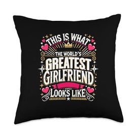 World's Greatest Girlfriend National Girlfriend Day Best GF Throw Pillow