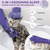 Pecute Heat Resistant Silicone Grooming Gloves with High-Density Teeth and