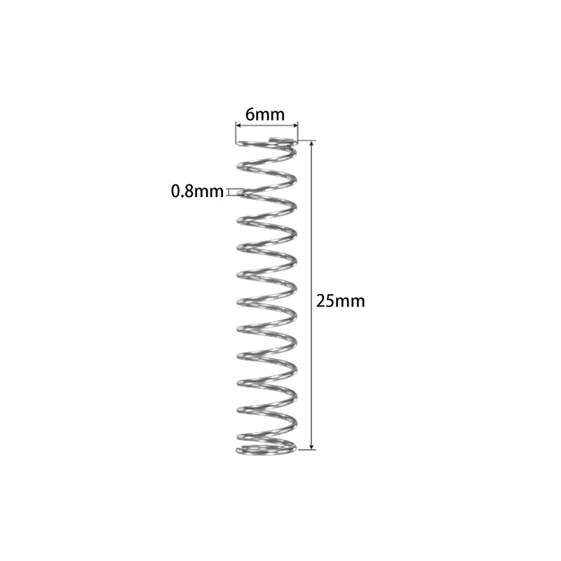 10 Pcs Stainless Steel Compression Springs, Wire Diameter 0.8mm, 6mm