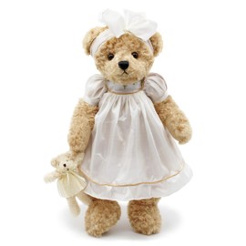 oitscute Teddy Bears Baby Cute Soft Plush Stuffed Animal Toy for Girl Women 16" (White Lace)