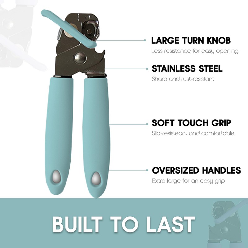 HiFEN Soft Handled Manual Non-Slip Smooth Edges Can Opener