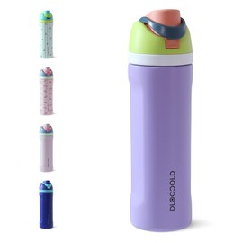 DLOCCOLD Insulated Stainless Steel Water Bottle with Straw for Sports, Travel, and School, 24 oz Sports Water Bottle, Leak-Proof Thermos BPA-Free (Purple)