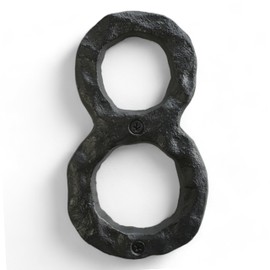 NACH House Numbers for Outside, 5.5 inch Black Address Numbers for House - Number 8 - Rustic Numbers for Outside with Mounting Hardware - Ships from Canada