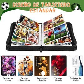 4 Tarjeteros de Bolsillo, Álbum de Tarjetas de Calibre 400, 50 Páginas Tarjetero para álbum de Coleccionista, Adecuado para Coleccionar Varias Tarjetas Coleccionables(A)