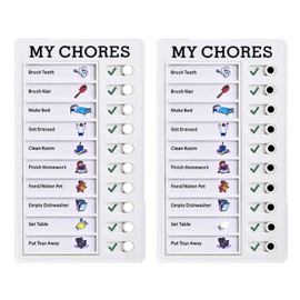 2PCS Daily Schedule Board, Portable Chore Chart Memo Boards, Detachable Message Board, Schedule Memo Board for Reminding Planner (Black White）