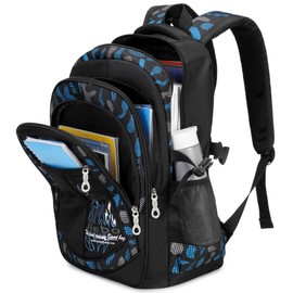 BABUN Boys Backpacks For Elementary Middle School Bookbag Set Kids Heavy Duty Durable Teenage Student Sturdy Waterproof (1-Blue)