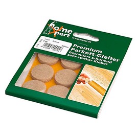 Home Xpert 9er Set Parkettgleiter PREMIUM, Filzgleiter, Möbelgleiter, Stuhlbeingleiter, stark selbstklebend, rund Ø 25mm, hellbraun, Made in Germany