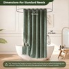Siiluminisoy Extra Long Sage Green Boho Shower Curtain with Tassel,