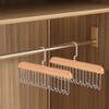 Closet Belt Hanger, 2 Pcs Wooden Sturdy 8-Hook Belt Holder,