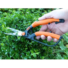 Garten Primus Garden Shears, Grass Shears, Lawn Shears, Boxwood Shears, Small, Black/Orange, 26.1 x 7.3 x 2.1 cm, 01200