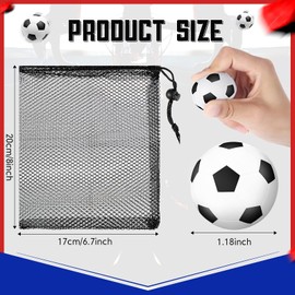40 Pieces Mini Soccer Balls Sports Stress Balls Football Stress Ball Relaxation Gadgets Fidget Stress Balls Bulk Soccer Theme Party Favors with Drawstring Mesh Bag, 1.2 Inch