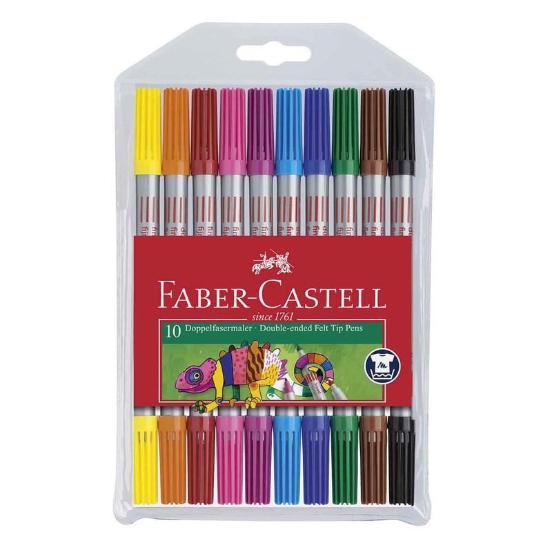 Faber-Castell 151110 Double Fibre Pens, Standard + Neon