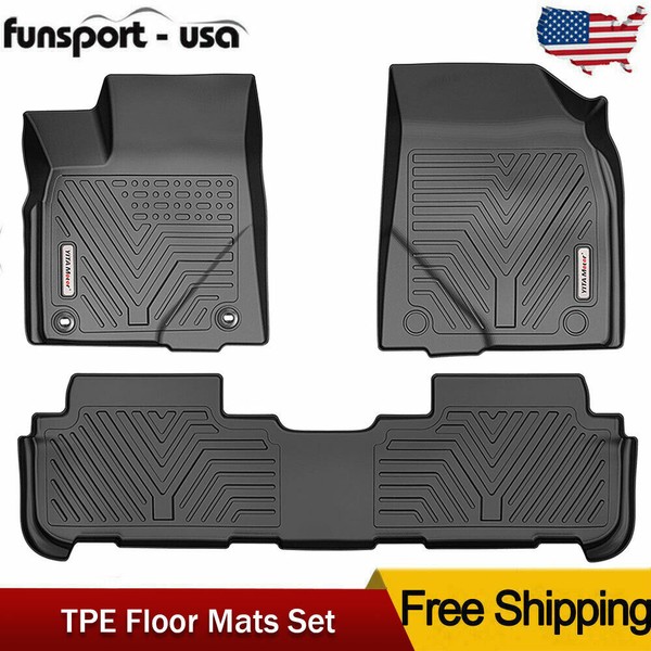 LEDKINGDOMUS All Weather Front + Rear Floor Mats For 14-19