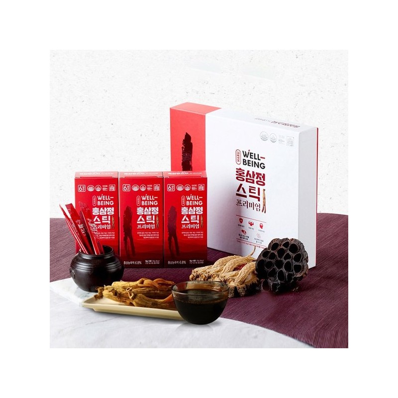 Haruwellbeing 하루웰빙 6년근 고려 홍삼정 진액 스틱 프리미엄 10g x