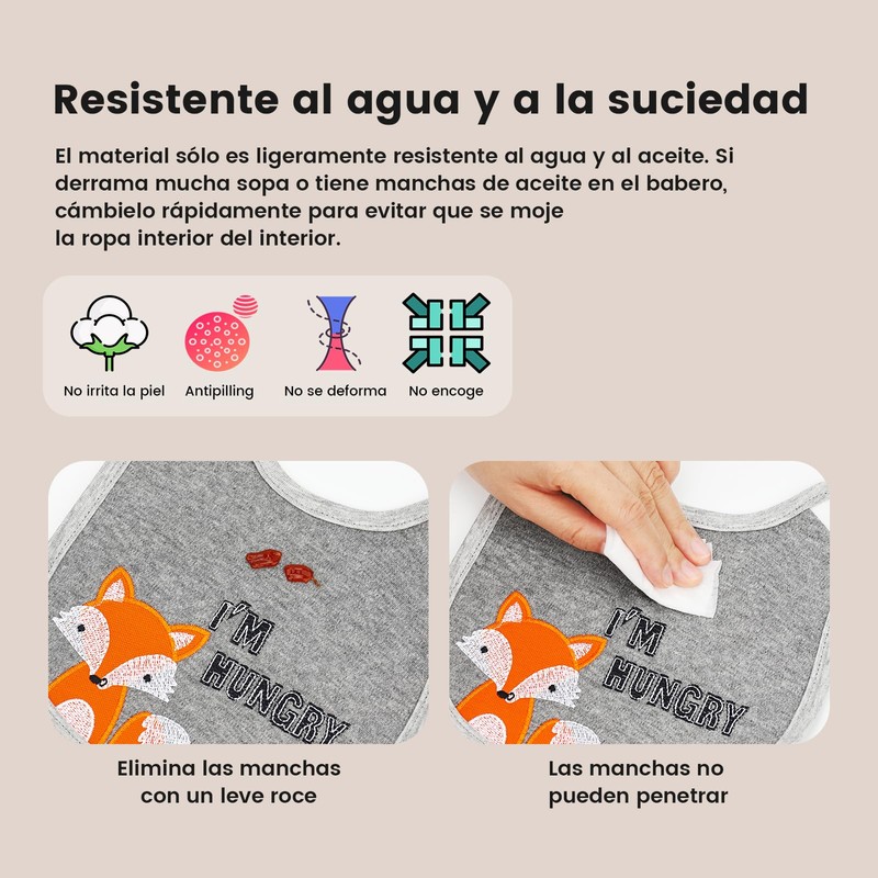 AFPYC 8pcs Baberos de Bebé para Niños, Impermeables, con Diferentes
