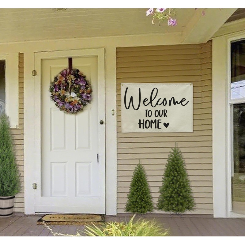 Welcome Party Wall Decor-Home Party Sign Decor-Rectangular Canvas Banner-Entryway Outdoor