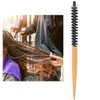 Mini Round Brush Nylon Bristles Short Hair Styling Wooden Handle