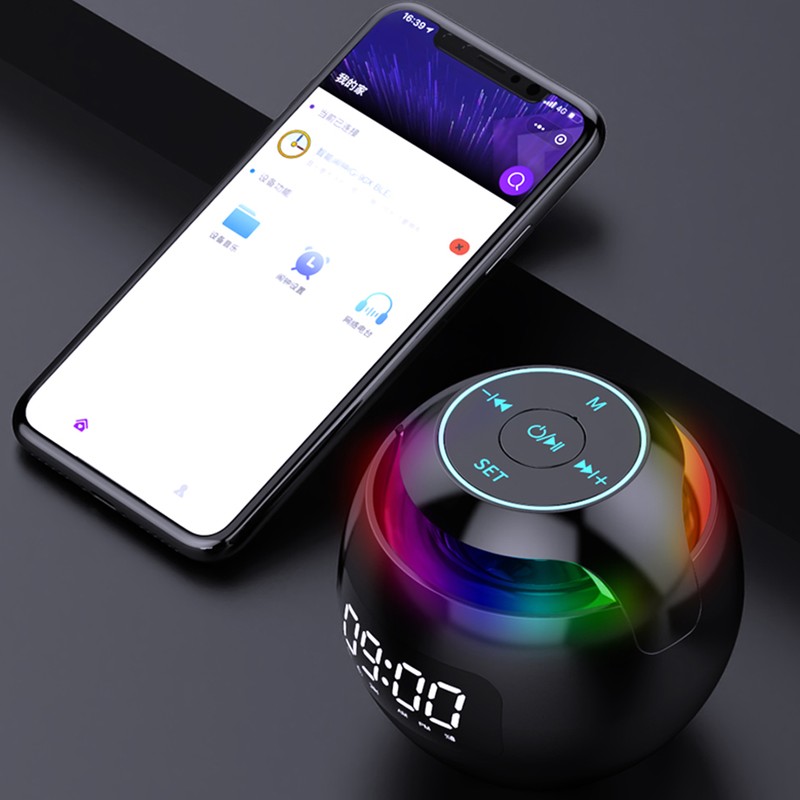 Round Ball Speaker Clock Dynamic Speaker Alarm Clock Intelligent Clock