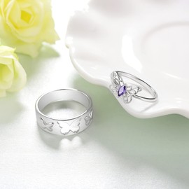 Matching Rings For Couples 925 Sterling Silver Couple rings Engagement Promise Ring Sets for Him and Her Couples Valentines Day Jewelry Gift…, Sterling Silver, No Gemstone