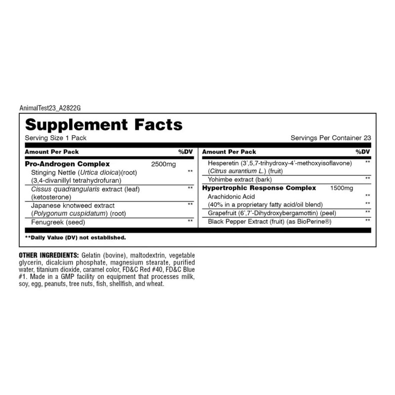 Universal Nutrition Animal Test 21 Packs Animal Pak