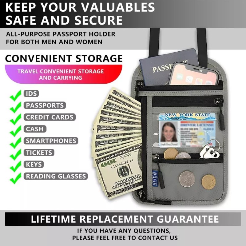 StarFly Portadocumentos Viaje Rfid Cartera De Cuello Impermeable