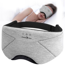 MUSICOZY Sleep Mask Headphones | 100% Blackout Organic Bamboo Cotton Eye Mask for Travel & Restful Sleep,Shift Work | Bluetooth 5.4 Sleep Headphone Sleep Gifts for Men, Women, Elder Parents