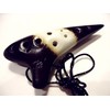 Utopia Black and yellowish white (Panda) interlaced ceramic Ocarina Soprano