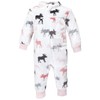 Hudson Baby Unisex Baby Plush Jumpsuits, Pink Moose, 6-9 Months