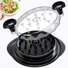 Upgrade Chicken Shredder with Brush, Visible Chicken Breast Shredder Tool Twist, Large Meat Shredders Machine, Anti-Slip Strip, Ergonomic Handle, BPA Free, Pork Beef Chicken (Black)