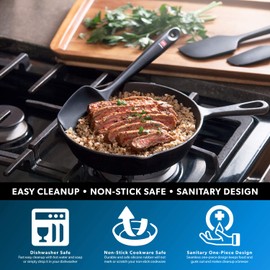 DI ORO Silicone Spatula Set - Rubber Kitchen Spatulas for Baking, Cooking, & Mixing - 600°F Heat-Resistant & BPA Free Silicone Scraper Spatulas for Nonstick Cookware - Dishwasher Safe (5pc, Black)