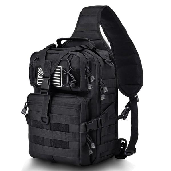 HAOMUK Tactical Sling Bag Pack Military Rover Shoulder Sling Backpack EDC Molle Assault Range Bag