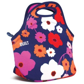 Built Gourmet Getaway Neoprene Lunch Bag - Insulated, Reusable, & Machine-Washable Lunch Tote for Hot and Cold Food Storage, Lightweight & Reusable - One Size (Lush Flower)