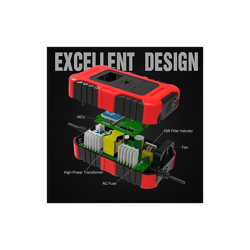 12/24V 10-Amp Multifunctional Smart Charger-Blue