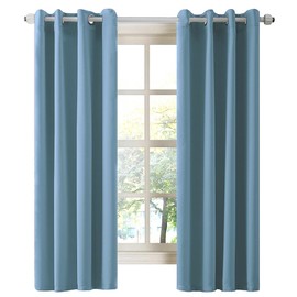 LA PALMA Thermal Insulated Blackout Darkening Grommet Living Room Curtains Window Drapes for Bedroom Pack of 2 Panels