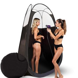 Tienda de campaña grande de lujo para bronceado – Cabina de bronceado portátil con ventana transparente, apertura de ventilador de extracción, fácil d