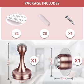 Flintronic Bronze Magnetic Door Stoppers, 1 Pack, Modern Style, Wall Mount & Door Mount, Anti-Collision, Anti-Rust, Easy Install