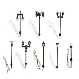 - 8 piezas de mini lámpara solar modelo de farolas de calle, luces microscópicas para casa de muñecas en miniatura, micro paisaje, accesorios de jardín de hadas, color