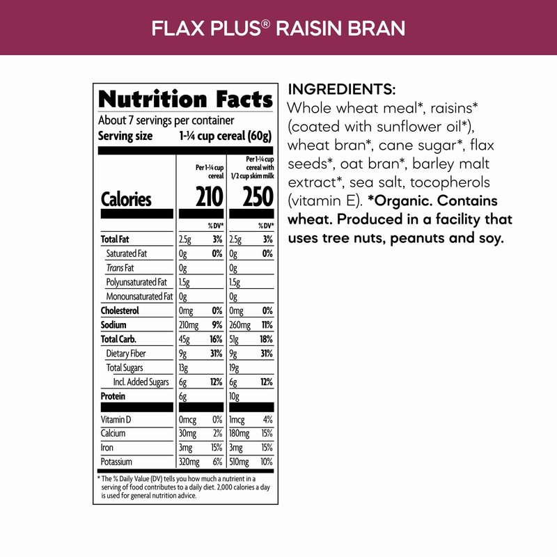 Nature's Path Organic Flax Plus Raisin Bran Cereal, 14 oz