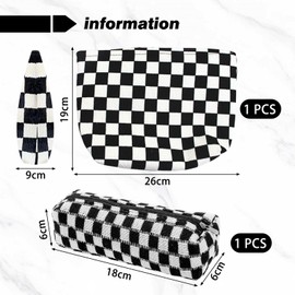 2 Pieces of Black and White Storage Bag, Large-Capacity Makeup Bag, Travel Storage Bag, Portable Toiletry Bag.