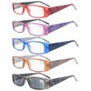 Eyekepper Federscharniere Rechteck Lesebrille, 5 Stück